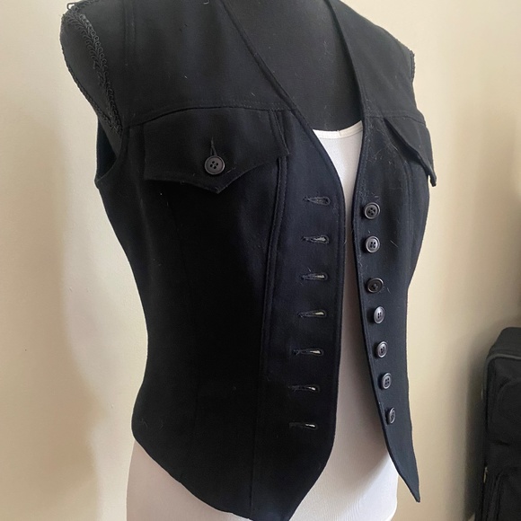 Little Man Clothing  Company Black Vest 100% Wool - Picture 2 of 2